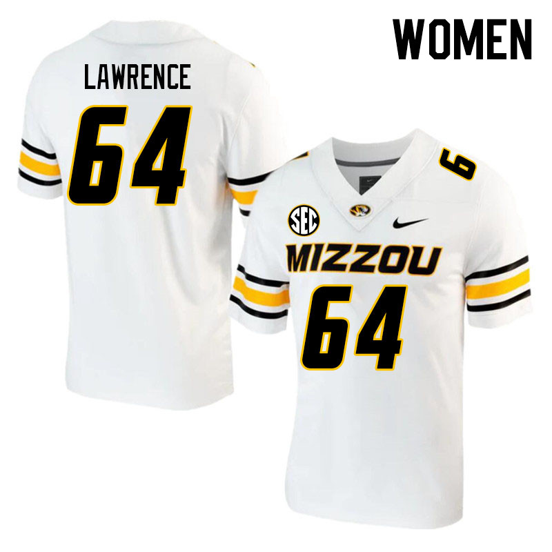 Women #64 Bobby Lawrence Missouri Tigers College 2023 Football Stitched Jerseys Sale-White